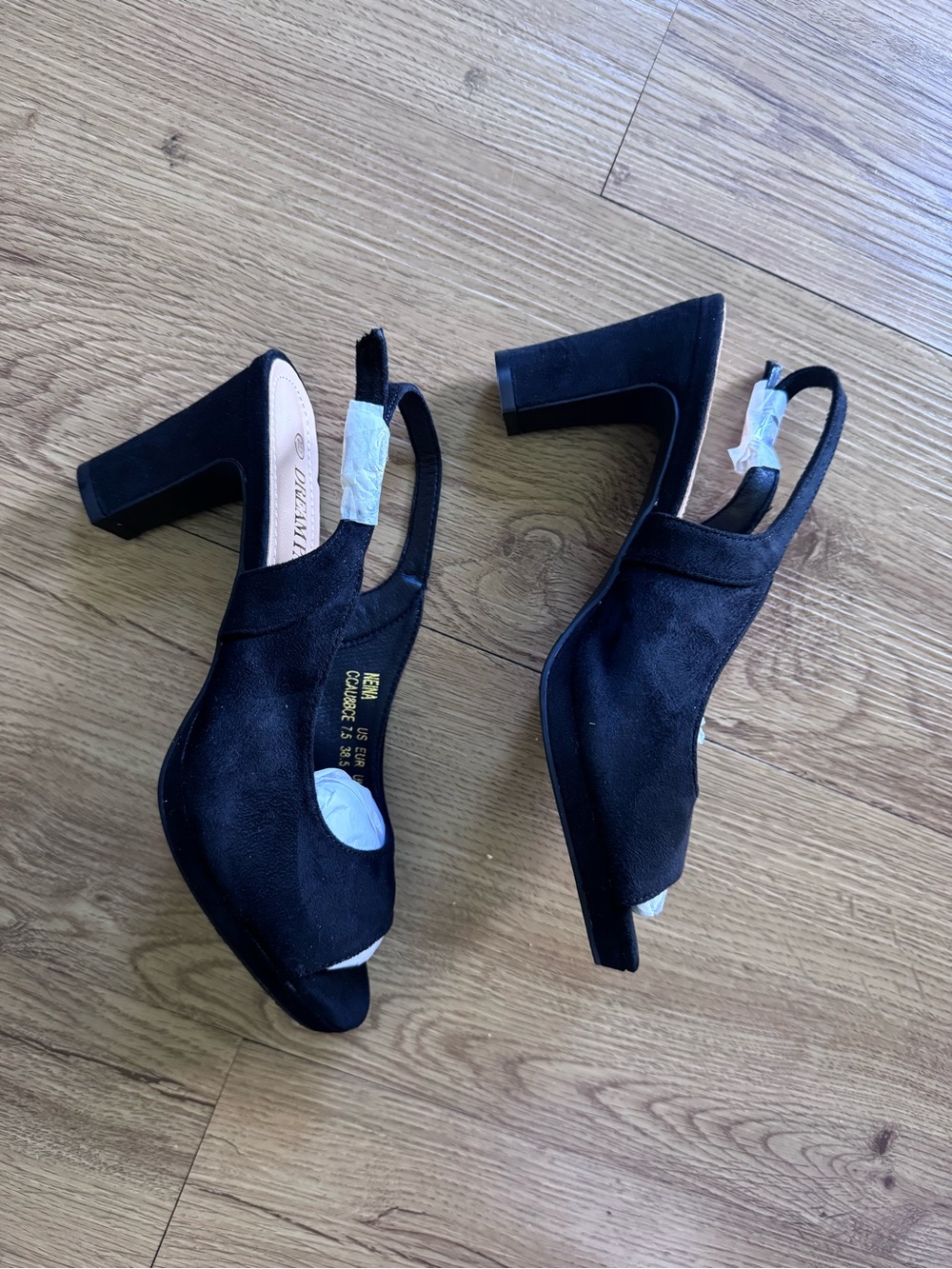 Dream Pairs Black Slingback Peep-Toe Heels - Picture 2 of 9